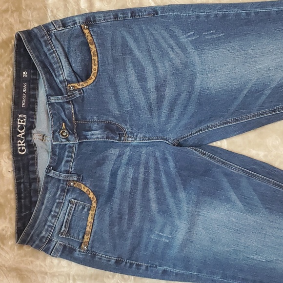 Grace in LA Trouser Wide Leg Jeans - Picture 3 of 7